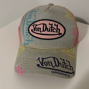 Von Dutch Light Denim Pink Trucker Hat